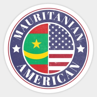 Proud Mauritanian-American Badge - Mauritania Flag Sticker